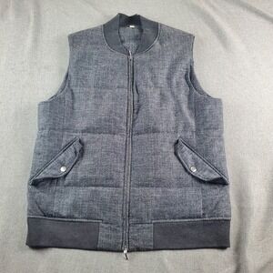 SUITSUPPLY Chengdu Rib Vest Mens XL Down Field Puffer Flannel Ethomas Wool Silk